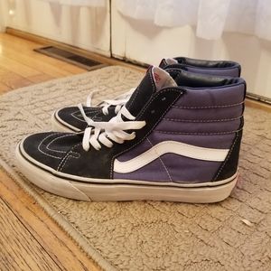 Blue and black Vans shoes